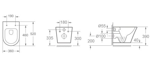 Wellis Clement Fali WC rimless